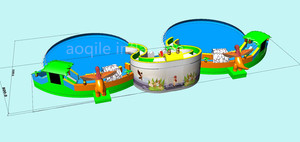 <strong>Funny</strong> Playground Giant Outdoor Swimming <strong>Pool</strong> Amusement Equipment <strong>Inflatable</strong> Theme Water Park With <strong>Slide</strong> for Kids - Product Image 5