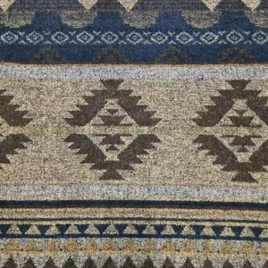 Navajo jacquard pola aztec geometris, kain tenun etnik untuk syal mantel