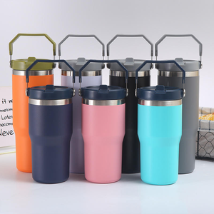 Gobelet isotherme personnalisé en acier inoxydable 304 à double paroi avec couvercle et poignée, vente en gros - Product Image 2
