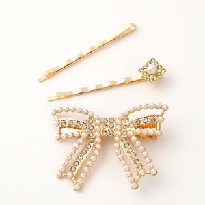 Pinzas para el cabello con diamantes de imitación de estilo coreano, pinza lateral con perlas para uso diario, material de aleación HC019 - Product Image 1