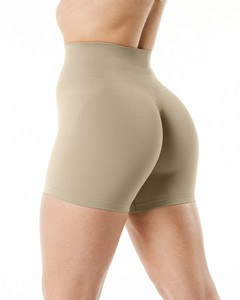 <span class=keywords><strong>Mallas</strong></span> cortas sin costuras Pantalones cortos para correr para <span class=keywords><strong>mujer</strong></span> Pantalones cortos de Yoga de cintura alta azul francés - Product Image 4