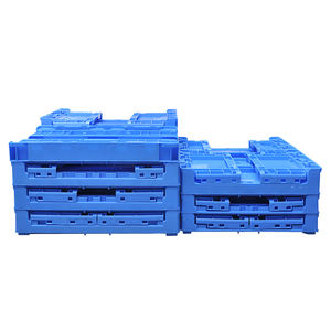 Caja de almacenamiento plegable de plástico al por mayor caja móvil de rotación de plástico caja de plástico plegable con tapa - Product Image 3