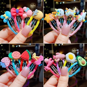 Juego de pinzas para el pelo de resina con dibujos animados para bebé, 10 Uds./juego de pinzas para el pelo con dibujos de animales, frutas, accesorios para el cabello - Product Image 6