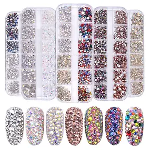 Meerdere Ontwerpen Groothandel Nail Art Kristal Kralen Shining Nail Art Decoration Crystal Glas Rhinestones Plaksteen Kristal Kralen