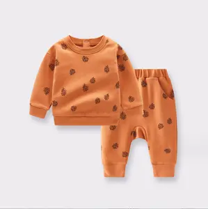 Ensemble de vêtements à boutons de couleur personnalisée pour bébé Pyjamas pour bébé en bambou Pyjamas lapin rose animaux pour enfants pour filles
