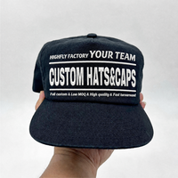Casquette de baseball personnalisée à profil bas, visière courte, en coton noir, 5 panneaux, visière incurvée, broderie, réglable, non structurée, avec fermeture snapback