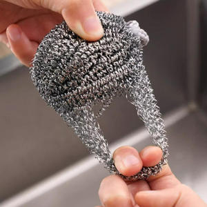 Brosse de nettoyage de vaisselle bon marché en acier inoxydable épurateurs de cuisine épurateur de fil de pot récureur boule de nettoyage nettoyage - Product Image 4