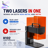 Graveur laser double faisceau Laser Sparrow H102 10W 2W, machine de marquage laser à diode infrarouge facile à utiliser pour le métal, les bijoux, le bois, le cuir
