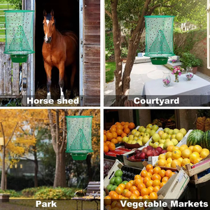 Trampas para Moscas de Granja - Trampas Reutilizables con Bandeja de Cebo para Interiores y Exteriores, Jaula Estable para Atrapar Moscas de Caballo - Product Image 4