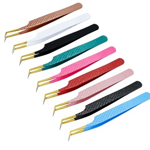แหนบปลายขนตาปลอมแบบด้ามจับเพชรแหนบต่อขนตาเพิ่มวอลลุ่ม45 90องศา - Product Image 1