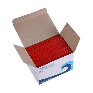 Pajitas agitadoras de un solo tubo sin envolver Boardwalk STRU525R10, 5 1/4 pulgadas, rojas, paquete de 1000 (caja de 10), material plástico - Product Image 1