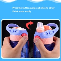 Botella de agua de plástico para niños, botella portátil duradera ecológica de 480ml para deportes al aire libre