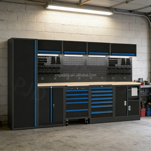 Kombine Takım Dolabı Atölye Profesyonel Garaj Depolama Tezgahı Çelik Metal Çin Ağır Hizmet Tipi Çalışma İstasyonu Tezgah Depolama - Product Image 3