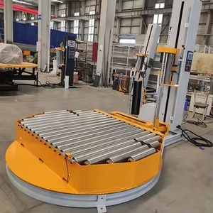 Online Automatic Pallet Wrapper Wrapping Machine With <b>Roller</b> Conveyor Online Pallet Stretch Wrapping Machine - Product Image 4