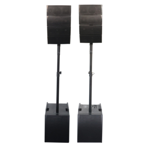 Enceinte active stéréo Line Array professionnelle Joinaudio en bois avec 2 woofers de 12 pouces, alimentée, avec poignée pour scène et karaoké - Product Image 1