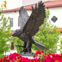 Estatua de Águila de Bronce Fundido Grande RELONG, Escultura Moderna para Decoración de Parques al Aire Libre