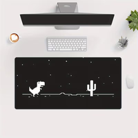 Tapis de souris pour ordinateur de bureau imprimé cactus dinosaure style pixel (XXL), tapis de souris pour clavier, tapis de bureau pour joueur de PC, tapis de bureau pour ordinateur de bureau.