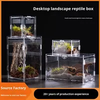 Terrario para Reptiles, Tanque de Cría de Acrílico, Caja de Alimentación para Lagartos, Alta Transparencia, Fácil de Montar, Ventilación, Resistente a los Rayos UV y a la Temperatura