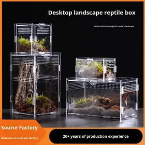 Terrario para Reptiles, Tanque <span class=keywords><strong>de</strong></span> Cría <span class=keywords><strong>de</strong></span> Acrílico, Caja <span class=keywords><strong>de</strong></span> Alimentación para Lagartos, Alta Transparencia, Fácil <span class=keywords><strong>de</strong></span> Montar, Ventilación, Resistente a los Rayos UV y a la Temperatura - Product Image 3