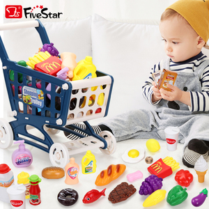 FiveStar chariot à provisions en plastique pour <span class=keywords><strong>enfants</strong></span> semblant jouer <span class=keywords><strong>caisse</strong></span> <span class=keywords><strong>enregistreuse</strong></span> pour tout-petits épicerie jouet nourriture fruits - Product Image 4