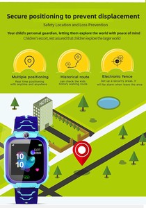 Montre connectée pour enfants <span class=keywords><strong>pas</strong></span> chère, multifonctionnelle, avec suivi de localisation, caméra, étanche, SOS, appels bidirectionnels, bouton tactile - Product Image 5