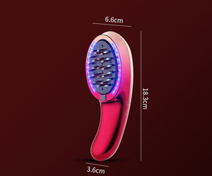 Ergonomic Portable Red Blue Light Therapy Vibration Electric <b>Head</b> <b>Massage</b> Comb Scalp Applicator Hair Growth Tonic Guide Brush - Product Image 2