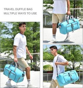 Échantillon gratuit Grand sac de sport pliable Sac de voyage imperméable Sac de sport de nuit avec compartiment à chaussures - Product Image 6