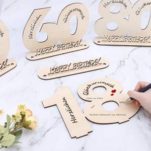 Decoración de Madera para Cumpleaños Número 18, Ecológica, con Elegante Grabado, Regalo con Felicitaciones para Fiesta Alemana - Product Image 4