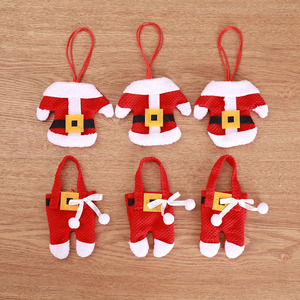 Adornos Navideños de Tela con Forma de Papá Noel para Colgar en el Árbol de Navidad, Porta Cubiertos, Juego de Cuchillos y Tenedores para Navidad - Product Image 5