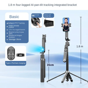 Q515TK Bâton de <span class=keywords><strong>Selfie</strong></span> Pliable Intégré Reconnaissance Faciale Portable AI Suivi Intelligent Gimbal Support à Quatre Pattes - Product Image 6