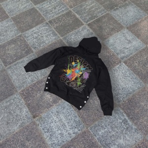 Sudaderas con Capucha Ecológicas de Otoño, Estilo Holgado, 100% Algodón, con Botones Laterales, Personalizadas con Logotipo, Venta al Por Mayor - Product Image 3