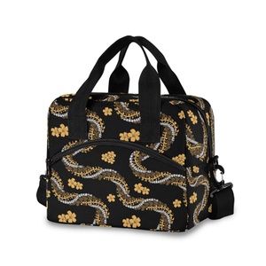 Aloha Collection Bags Hawaiian Purple Quilted Print Design Stylish Polyester Portable Insulated Thermal Cooler Lunch Bag - Product Image 2