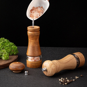 Molinillo manual de <span class=keywords><strong>pimienta</strong></span> de madera de 6 pulgadas con rotor cerámico ajustable, set de herramientas de cocina para <span class=keywords><strong>moler</strong></span> especias y sal - Product Image 5