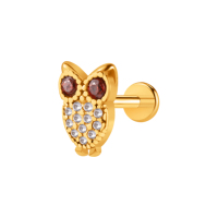 Pendientes de Cartílago con Forma de Araña y Búho de ZESENLIN, para Mujer, Hélix, Tragus, Acero Inoxidable, Circonita, Aros Pequeños