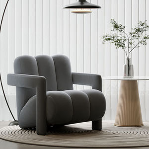 Sillón Individual <span class=keywords><strong>de</strong></span> Lujo para Sala <span class=keywords><strong>de</strong></span> Estar, Tapizado en Estilo Crema, Sillón <span class=keywords><strong>de</strong></span> Diseño para Relajación, Asiento Individual para Balcón o Dormitorio - Product Image 4