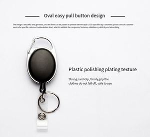 Wholesale Hot Sell <b>Custom</b> Logo Retractable Heavy Duty Wire <b>Key</b> Keychain Holders Metal Badge Reel - Product Image 4