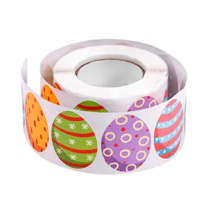 Joyeuses Pâques Oeufs Rouleau Autocollant Impression Personnalisée Papier Autocollants de Pâques pour les enfants