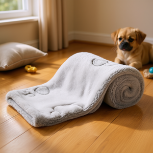 Nando Blanket 75 50 Cm Light Grey Pet Soft Fleece Throw For Cats Dogs Cozy Bedding - Product Image 3