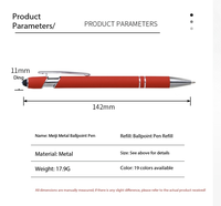 Stylos à bille rétractables en métal HBC, robustes, avec corps en métal massif de qualité supérieure, écriture fluide, impression UV, pour usage professionnel
