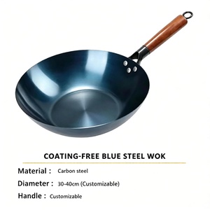 <span class=keywords><strong>Wok</strong></span> de Acero al Carbono Azul, Sartén China Comercial de Fondo Plano para Restaurantes, Servicios de Catering y Compradores Mayoristas - Product Image 5