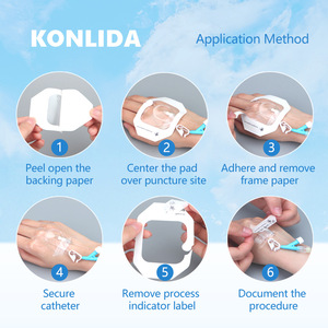 Konlida Transparent Medical <b>Dressing</b> Sterile Catheter Fixation Patch <b>Waterproof</b> Breathable For IV Site Protection - Product Image 1
