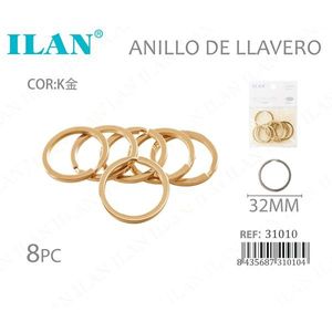 Portachiavi ILAN 32mm Colore Oro 8 Pezzi per Accessori Portachiavi - Product Image 3