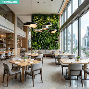 Modern Light Wood Restaurant <b>Dining</b> <b>Table</b> And <b>Grey</b> Fabric Upholstered Chair <b>Set</b> Commercial Hotel Cafe Project Furniture - Product Image 1
