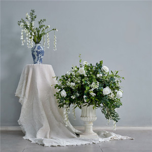 Nueva Bola <span class=keywords><strong>de</strong></span> Flores Artificiales <span class=keywords><strong>de</strong></span> Color Verde Moderno con <span class=keywords><strong>Rosas</strong></span> <span class=keywords><strong>Blancas</strong></span> <span class=keywords><strong>de</strong></span> Seda para Centros <span class=keywords><strong>de</strong></span> Mesa <span class=keywords><strong>de</strong></span> Boda, Decoración <span class=keywords><strong>de</strong></span> Pasillos Interiores y Exteriores - Product Image 2