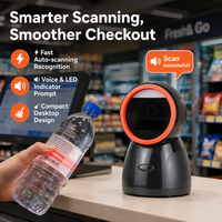 Lecteur de codes-barres 1D 2D omnidirectionnel de bureau, lecteur de codes QR pour POS, PC, supermarché, magasin, commerce de détail, centre commercial, secteur médical