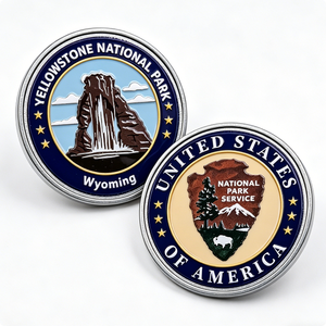 Pièce de monnaie commémorative personnalisée du Parc National de Yellowstone, en alliage de zinc émaillé, pour le Nouvel An chinois - Product Image 4