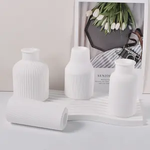 Vas semen silikon cetakan kreatif gipsum vas ornamen cetakan DIY Epoxy plester beton Pot bunga cetakan dekorasi