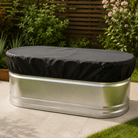 Baignoire ovale galvanisée de 6 pieds, grande cuve métallique pour bain froid, spa et utilisation en extérieur