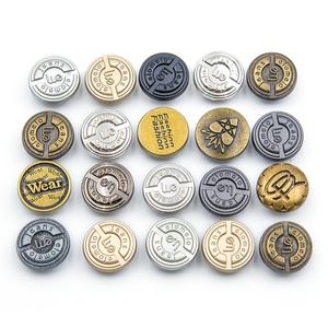 Plating Zamak Zinc Alloy Pants 15mm 17mm Metal Clothes Custom logo and Rivets Jeans Denim <b>Buttons</b> for Clothes Jeans Denim - Product Image 3