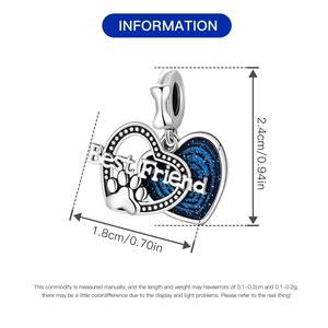 Colgante de pata de perro con corazón hueco de cobre blanco en stock, accesorio de joyería original para pulsera DIY - Product Image 3